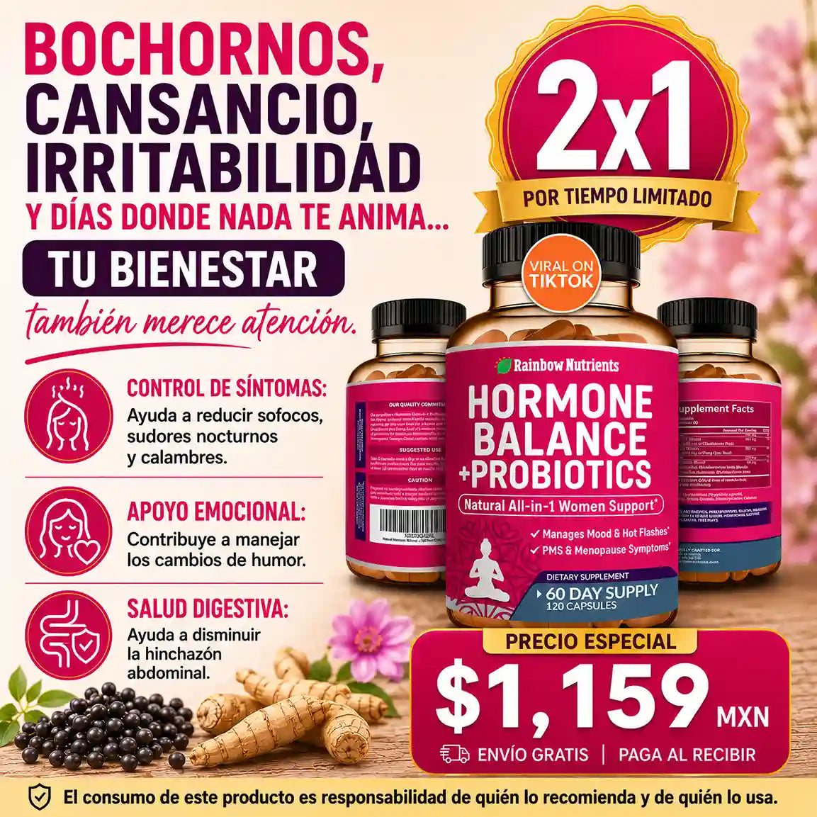 Hormone Balance + Probiotics - Equilibrio Hormonal y Digestivo