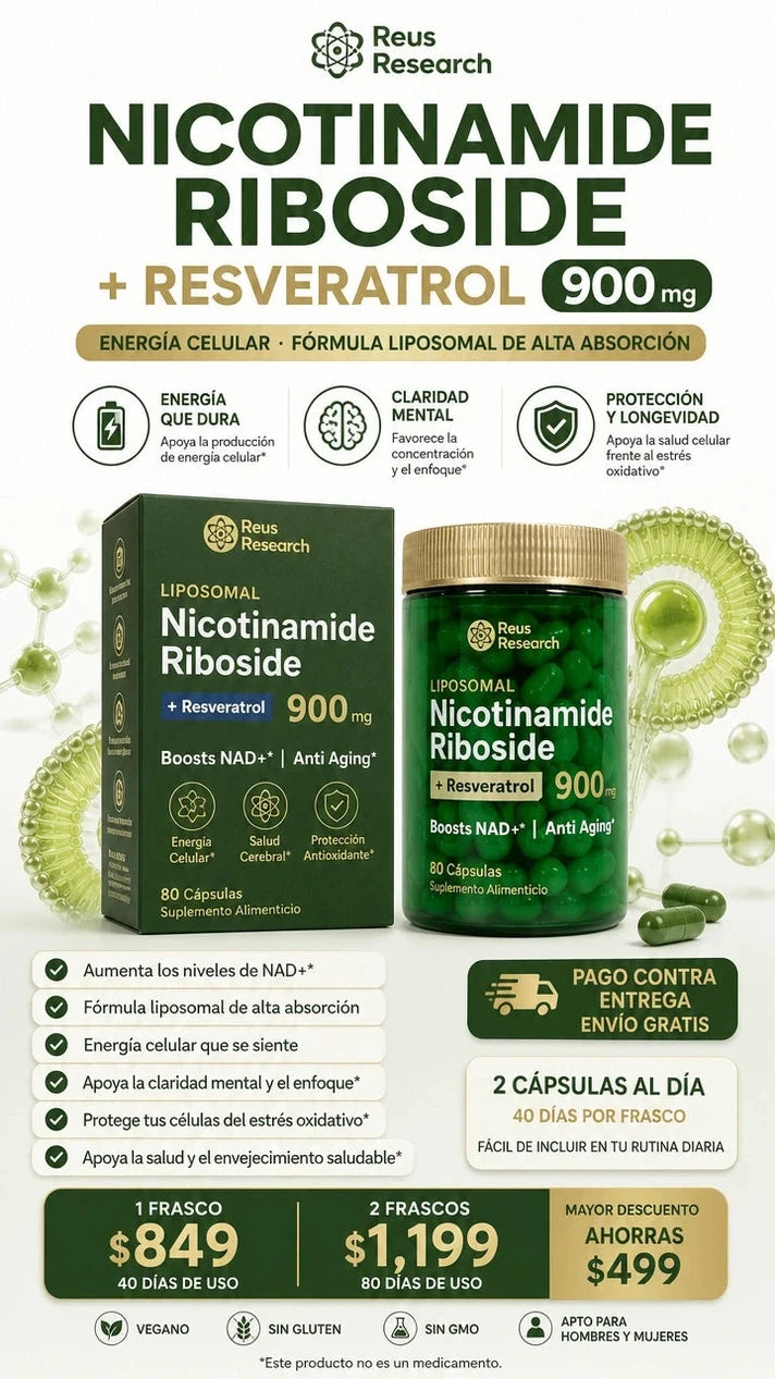 Nicotinamida Ribósido Liposomal + Resveratrol - Vitalidad - Imagen 1