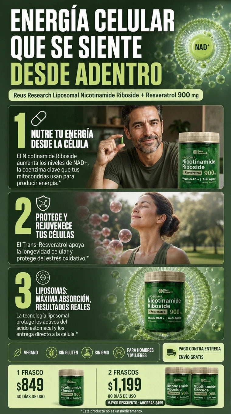 Nicotinamida Ribósido Liposomal + Resveratrol - Vitalidad - Imagen 6